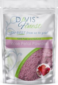Davis Finest Rose Petal Powder per capelli e pelle, maschera schiarente per il viso naturale puro 100g