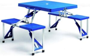 tavolo da pic nic con sedie: Deuba Tavolo da Picnic con sedie Alluminio a Valigetta Pieghevole tavolino da Campeggio tavoli Spiaggia Mare Esterno
