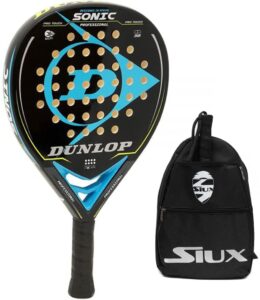 Dunlop Sonic Soft + Custodia Racchetta Padel Siux | Racchetta Padel in Fibra di Carbonio e Gomma Eva + Borsa 