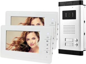 HFeng 7 '' LCD Color Wired Videocitofono Kit 700TVL IR COMS Visione notturna Telecamera esterna Campanello per multi 2 appartamenti/famiglia/casa