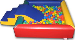 Implay - Piscina con palline quadrata, scivolo incluso, gioco bambini