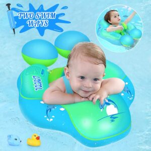 LAYCOL Salvagente neonato galleggiante gonfiabile piscina più nuovo con baldacchino di protezione solare, nuoto galleggiante bambino per l'età di 3-36 mesi
