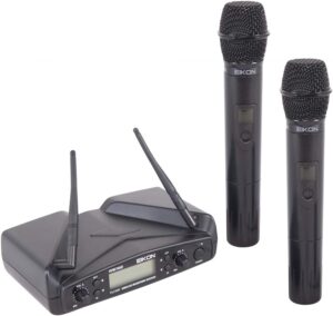 PROEL EIKON WM700DM (DUAL) - Coppia microfoni wireless palmare per karaoke, canto e live, Nero (EIKON WM700DM)