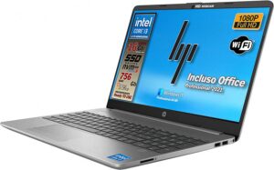 HP 250 G8, Pc portatile notebook silver, Display Full HD da 15,6", cpu Intel i3 di 11Th, ram da 16 Gb, SSHD 756 Gb, Windows 11 Pro