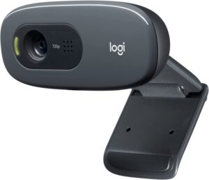 Logitech C270 Webcam HD, HD 720p/30fps, Videochiamate HD Widescreen, Correzione Automatica ‎Luminosità, Microfono Riduzione del Rumore, Skype, FaceTime