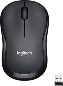 Logitech M220 SILENT Mouse Wireless, 2,4 GHz con Ricevitore USB, Tracciamento Ottico 1000 DPI, Durata Batteria di 18 Mesi, Ambidestro, Compatibile con PC, Mac, Laptop - Grigio