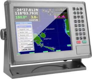 SUCIE GPS Chartplotter Nautico da 10,4 Pollici, Navigatore GPS per Barca Impermeabile IPX6 con Display LCD TFT, Plotter Cartografico Marino