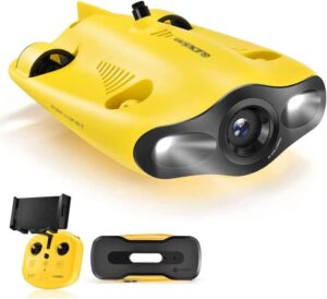 SYLYCS Drone subacqueo, videocamera Subacquea 4K UHD per la visualizzazione in Tempo Reale, Telecomando e Telecomando per App, Immersione in Streaming Live