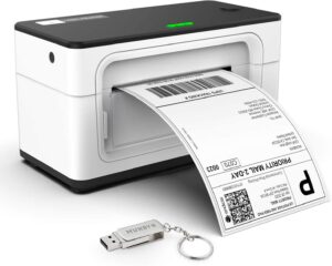 Stampante Etichette Adesive, MUNBYN 4x6 Stampante per Etichette Termiche USB, Alta Velocità da 150mm/s, Spedizione Termica Etichettatrici per Windows/Mac