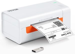 VEVOR Stampante per Etichette Edesive 4x6, Stampante per Etichette di Spedizione, Etichettatrice Termica Compatibile a Windows/MAC